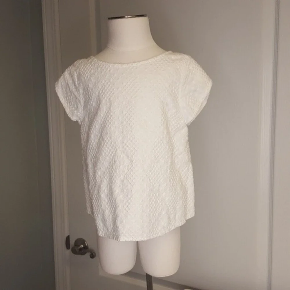 Oshkosh White Dress Blouse Textured Shirt